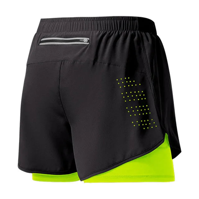 Men's Quick Dry Double Layer Running Workout Shorts