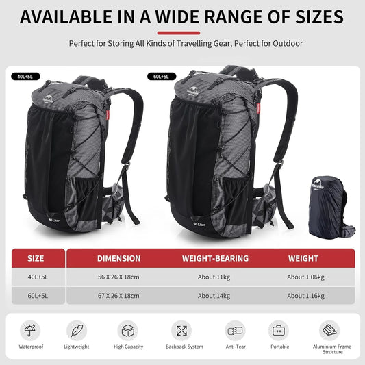 40L 60L Large Capacity Hiking Travel Backpack