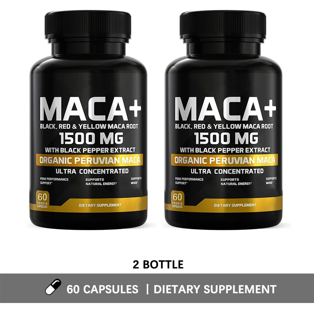 Organic Peruvian Maca Root Capsules 1500mg Vegan