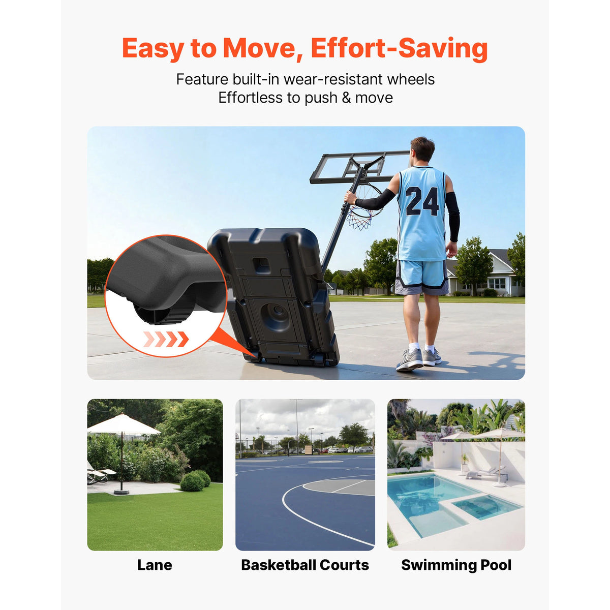 Portable Basketball Hoop Adjustable 10 Foot Stand