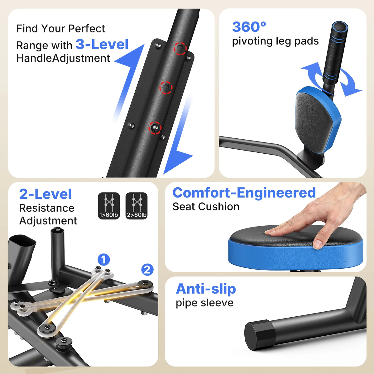 Hip Abductor Adductor Glute Leg Trainer Machine