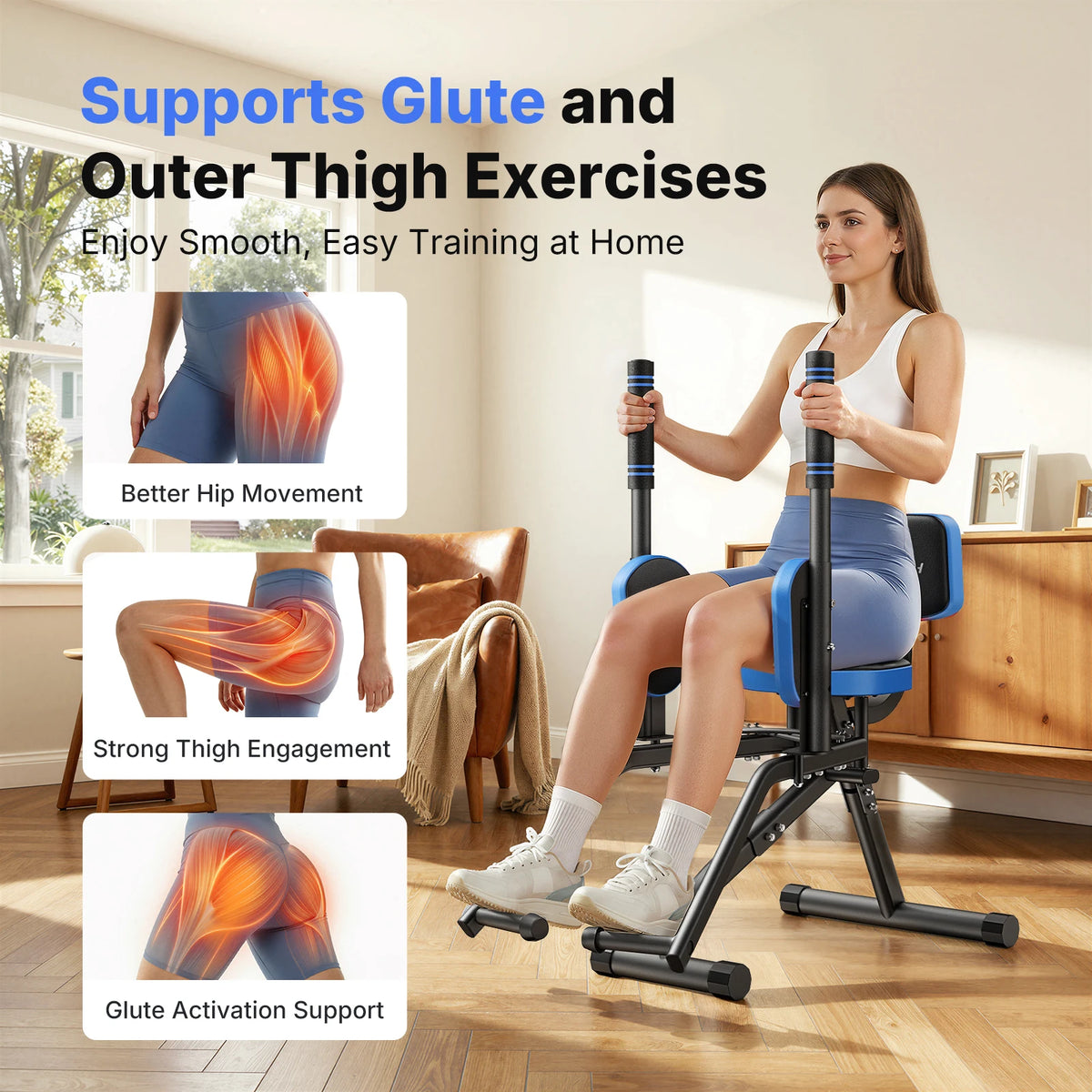 Hip Abductor Adductor Glute Leg Trainer Machine