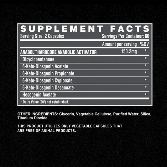 Anabol Hardcore Muscle Growth Recovery Strength Supplement