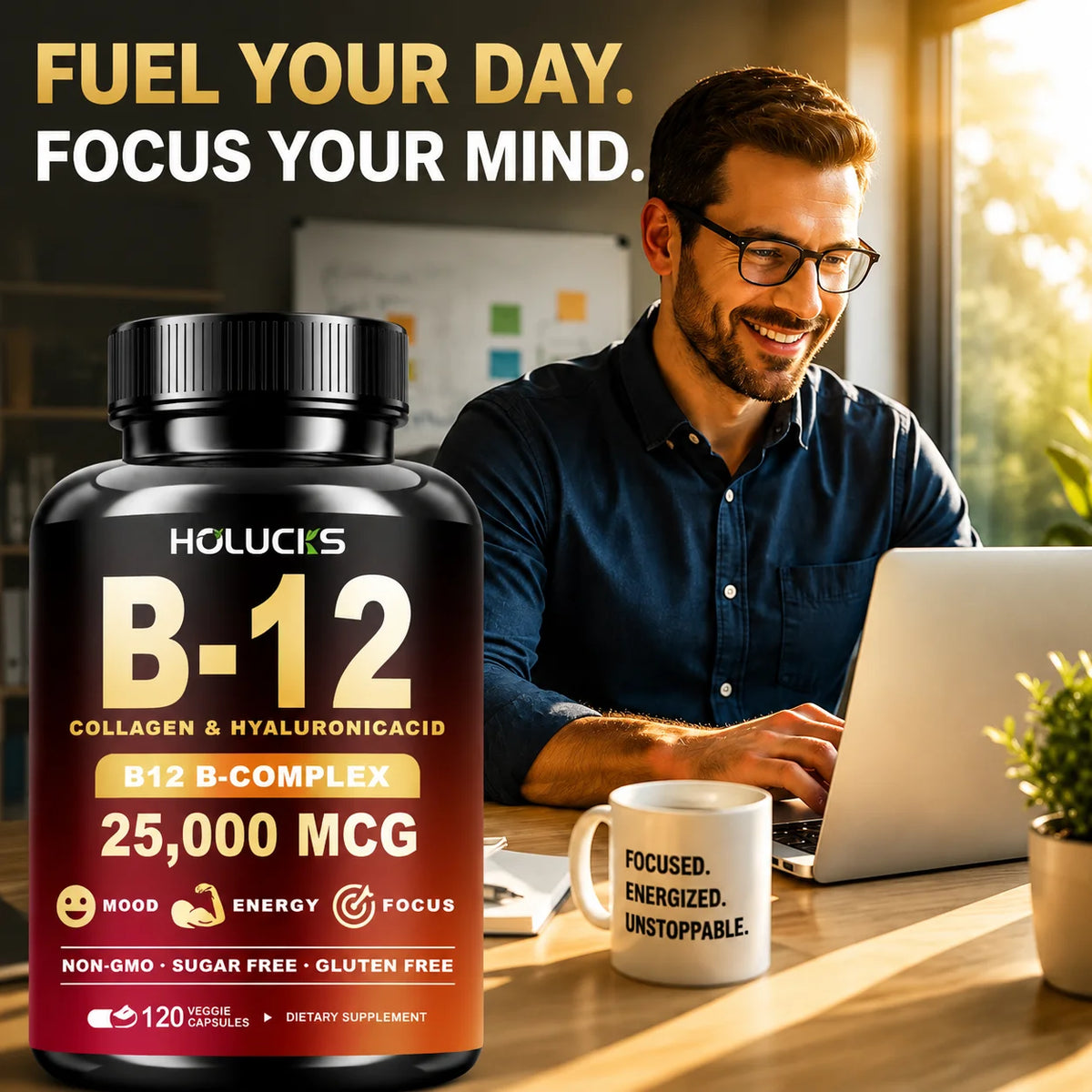 Vitamin B12 Complex Brain Energy Metabolism Support Supplement