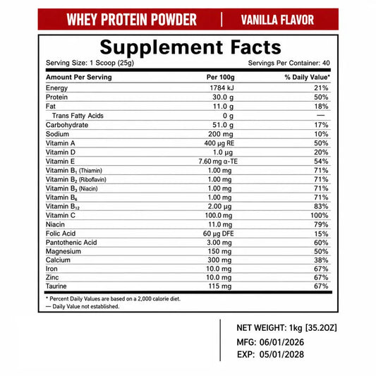 Whey Protein Isolate Powder High Quality 40 Servings