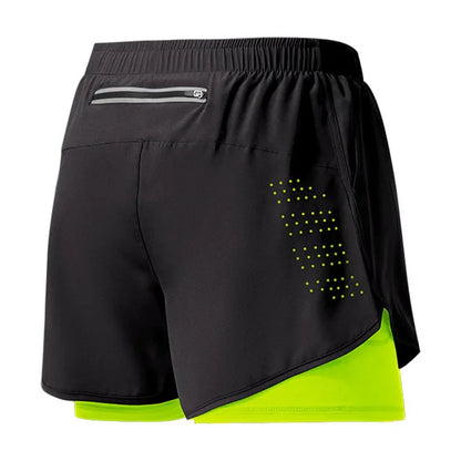 Men's Quick Dry Double Layer Running Workout Shorts