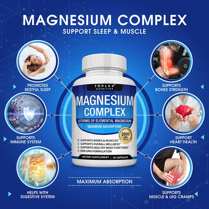 Magnesium Complex Glycinate Citrate Malate Supplement