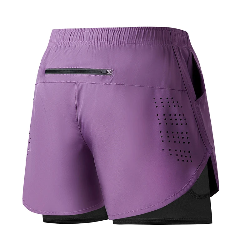 Men's Quick Dry Double Layer Running Workout Shorts