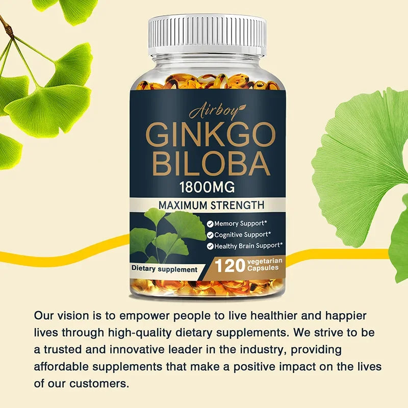 Ginkgo Biloba Brain Support Memory Focus Supplement
