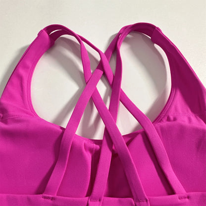 Women's Cross Back High Support Push Up Sports Bra