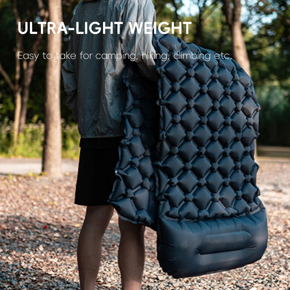 Inflatable Camping Sleeping Pad With Pillow