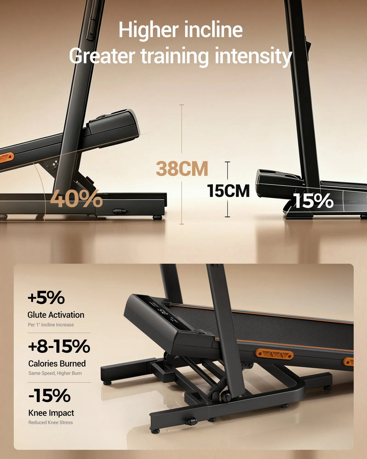 Folding Treadmill Automatic Incline Home Fitness
