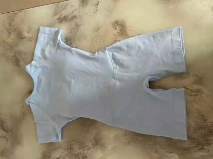 Women's Short Sleeve Backless Fitness Playsuit Activewear