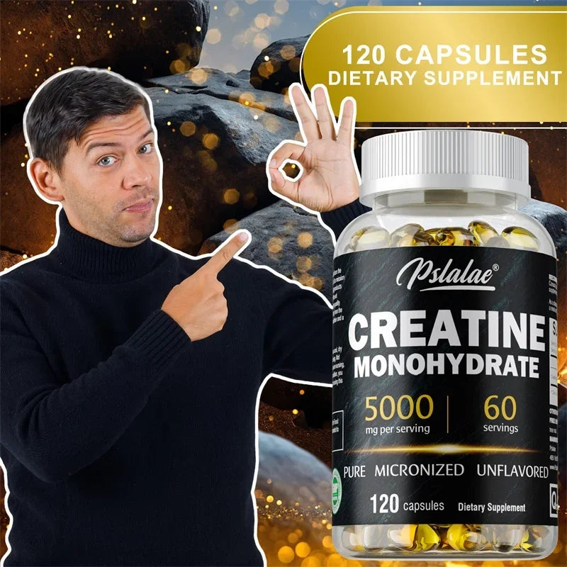 Creatine Monohydrate Capsules Muscle Strength Performance Support