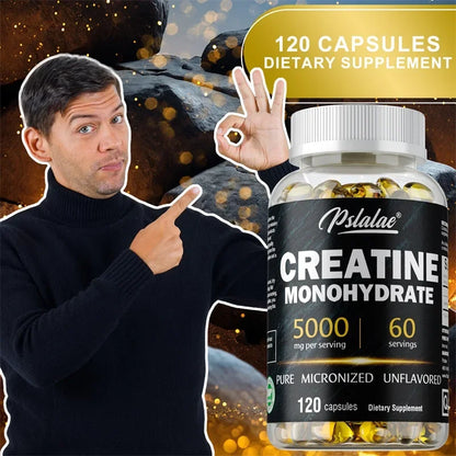 Creatine Monohydrate Capsules Muscle Strength Performance Support