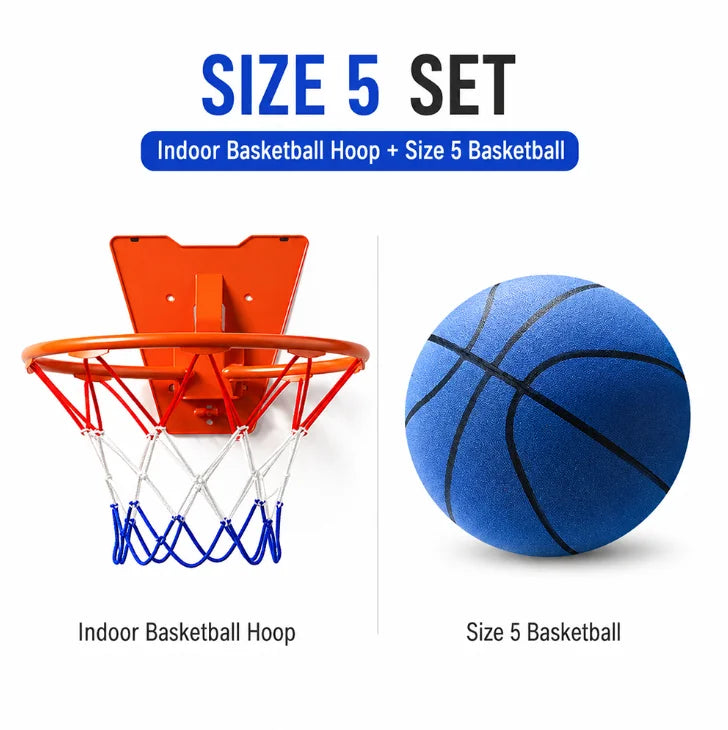 Silent Indoor Basketball Hoop Set Foam Training Ball