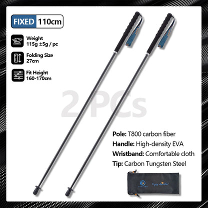 Carbon Fiber Collapsible Telescopic Walking Trekking Poles