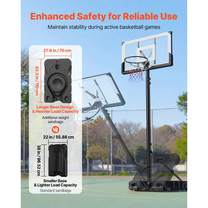Portable Basketball Hoop Adjustable 10 Foot Stand