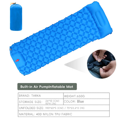 Inflatable Camping Sleeping Pad With Pillow