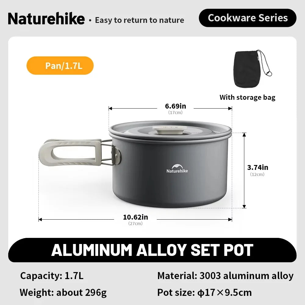Portable Camping Cookware Kit Frying Pan Kettle
