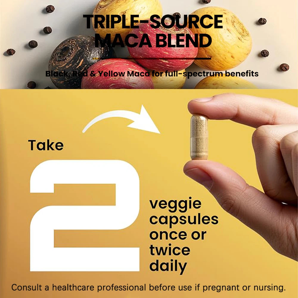 Organic Peruvian Maca Root Capsules 1500mg Vegan
