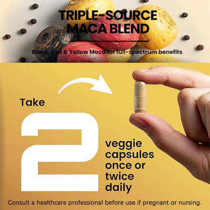 Organic Peruvian Maca Root Capsules 1500mg Vegan