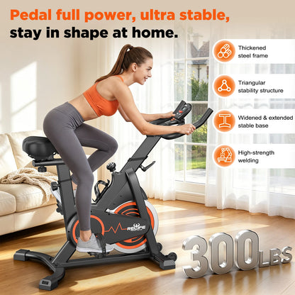 Stationary Indoor Cycling Bike Silent Belt Drive