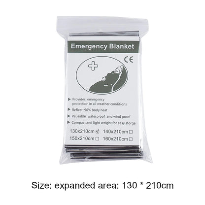 Emergency Thermal Blanket Windproof Waterproof Outdoor Camping