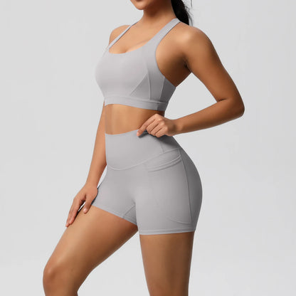 Women's 2-Piece Pocketed Yoga Gym Sportswear Set