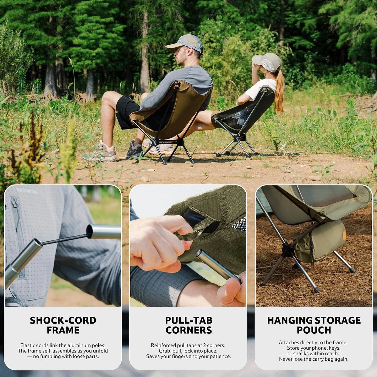Ultralight Foldable Moon Camping Chair