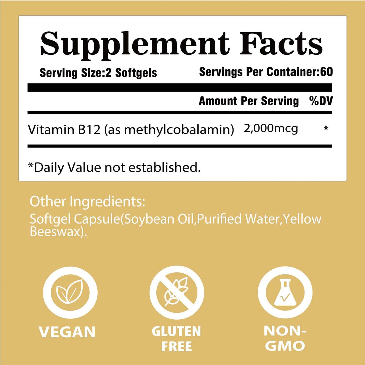 Vitamin B12 Methylcobalamin Capsules Daily Supplement