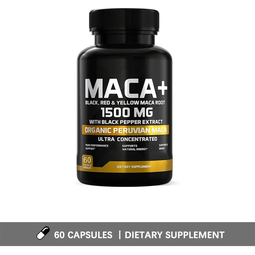 Organic Peruvian Maca Root Capsules 1500mg Vegan