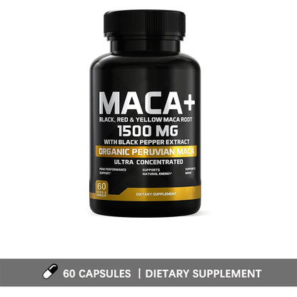 Organic Peruvian Maca Root Capsules 1500mg Vegan