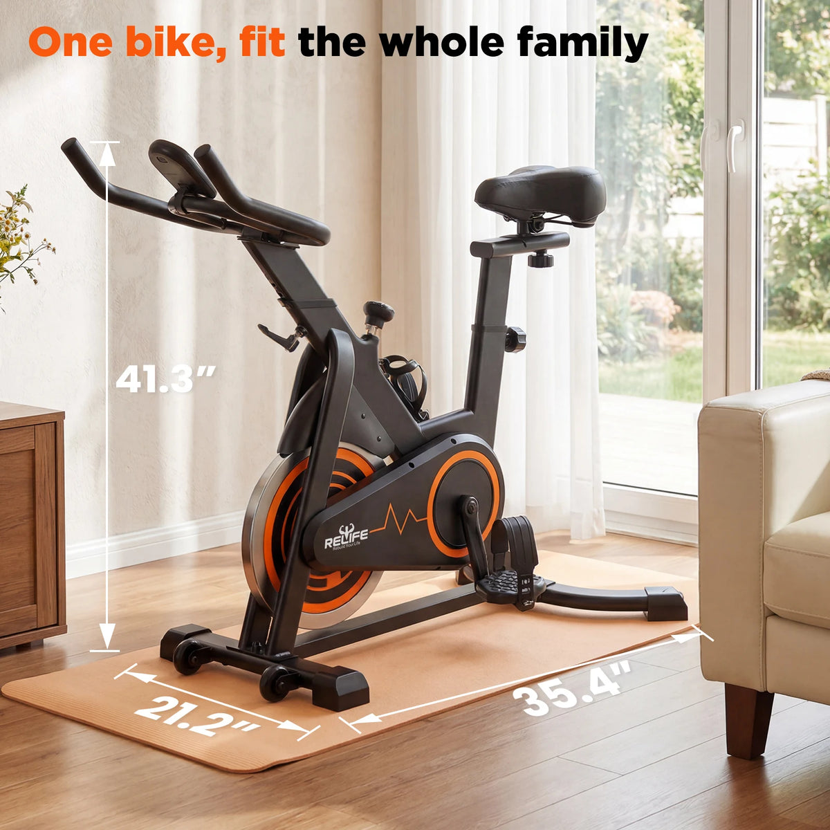Stationary Indoor Cycling Bike Silent Belt Drive