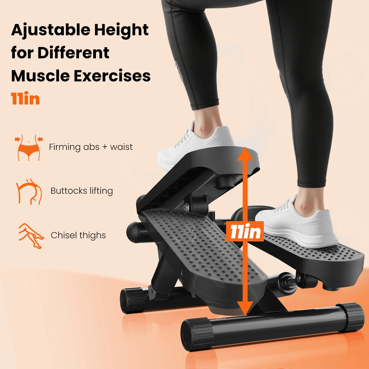 Mini Stepper Resistance Bands Hydraulic Cardio Machine