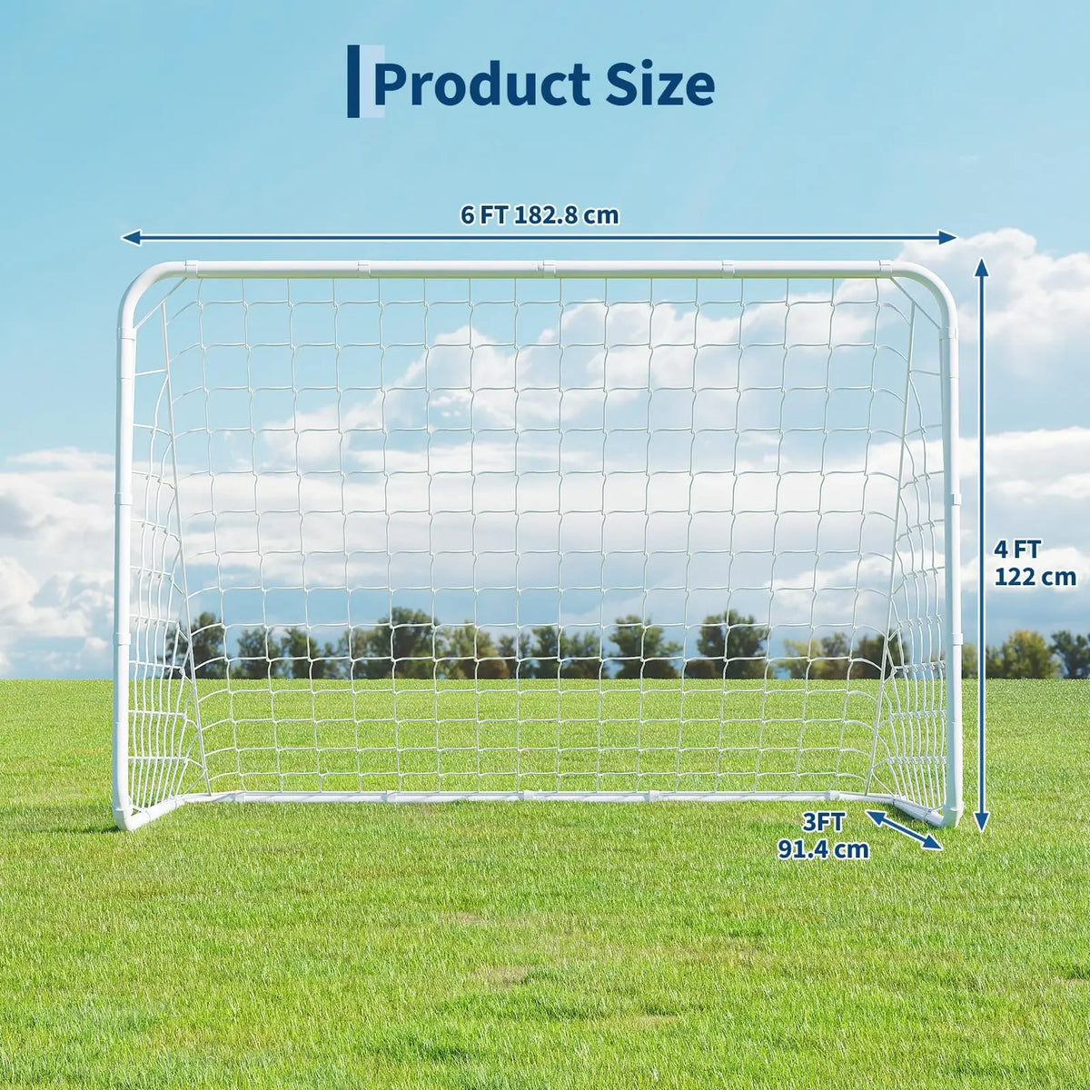 6x4ft Portable Foldable Soccer Goal Steel Frame Net