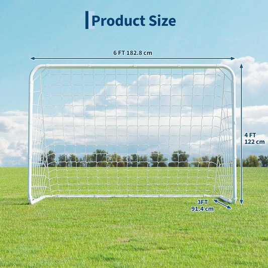 6x4ft Portable Foldable Soccer Goal Steel Frame Net