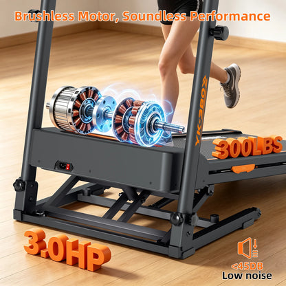 Folding Treadmill Automatic Incline HIIT Home Fitness