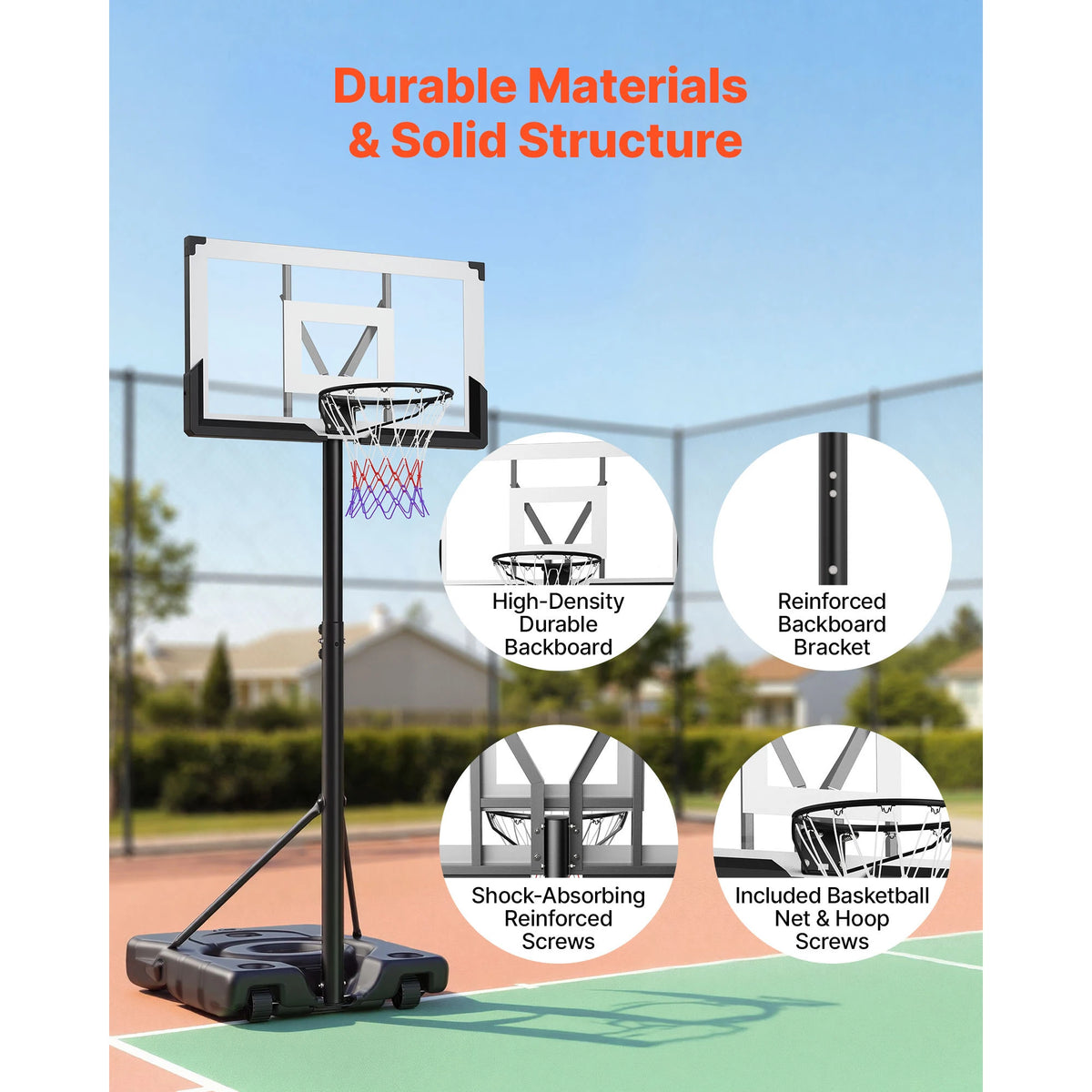 Portable Basketball Hoop Adjustable 10 Foot Stand