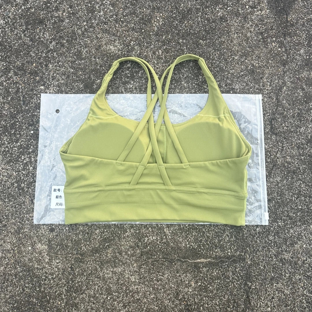 Women's Cross Back High Support Push Up Sports Bra