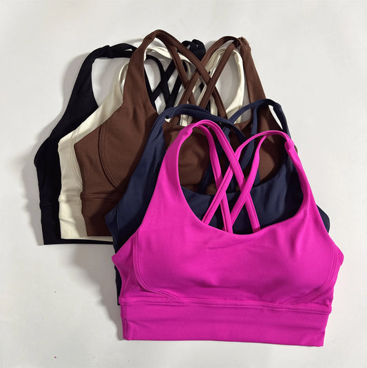 Women's Cross Back High Support Push Up Sports Bra