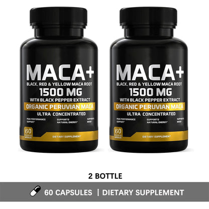 Organic Peruvian Maca Root Capsules 1500mg Vegan
