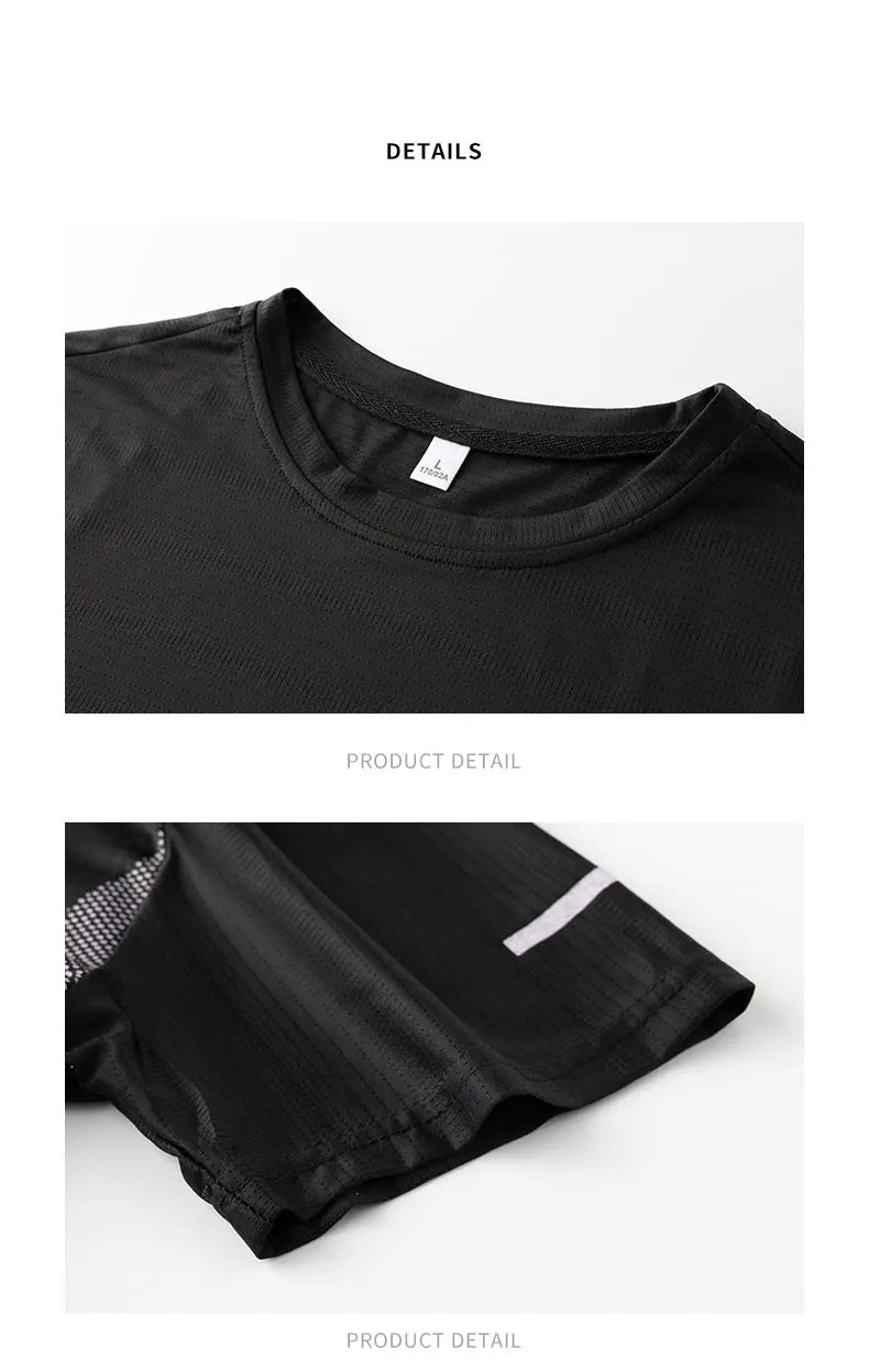 Men's Quick Dry Reflective Running Sports T-Shirt