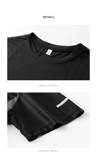 Men's Quick Dry Reflective Running Sports T-Shirt