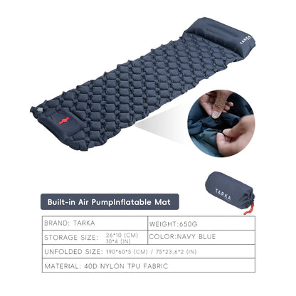 Inflatable Camping Sleeping Pad With Pillow
