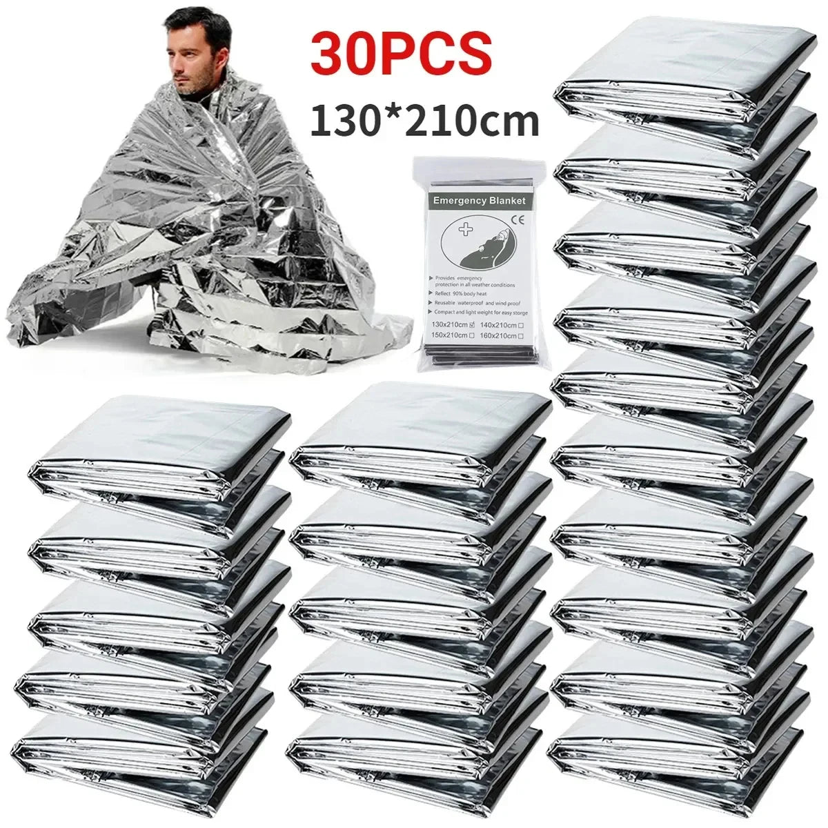 Emergency Thermal Blanket Windproof Waterproof Outdoor Camping