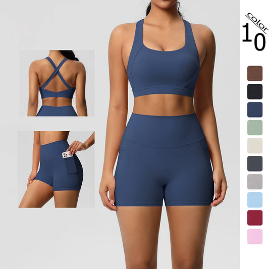 Women's 2-Piece Pocketed Yoga Gym Sportswear Set