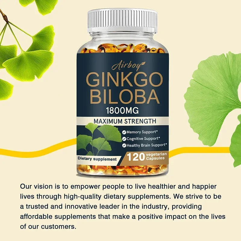 Ginkgo Biloba Brain Support Memory Focus Supplement