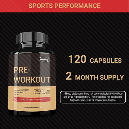Pre-Workout Muscle Building Endurance Support Supplement