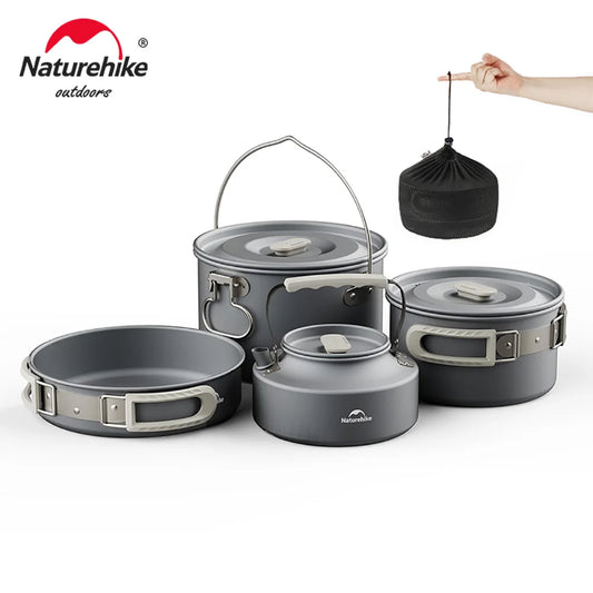 Portable Camping Cookware Kit Frying Pan Kettle